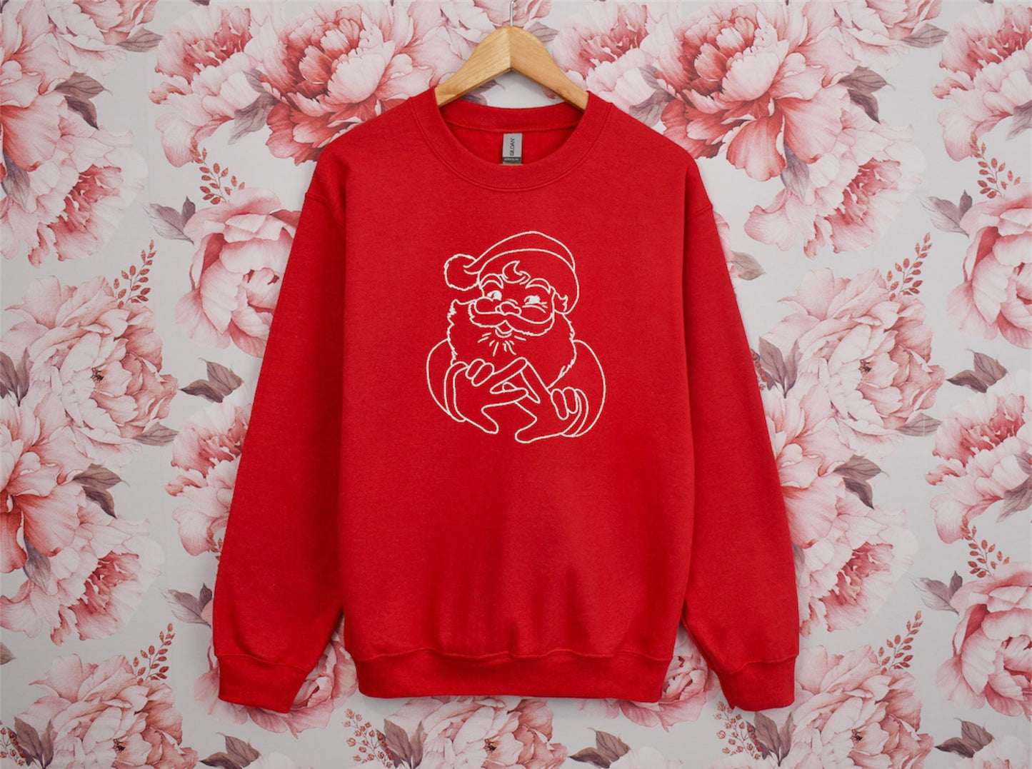 Sorority Santa Hand Sign Crewneck Sweatshirt