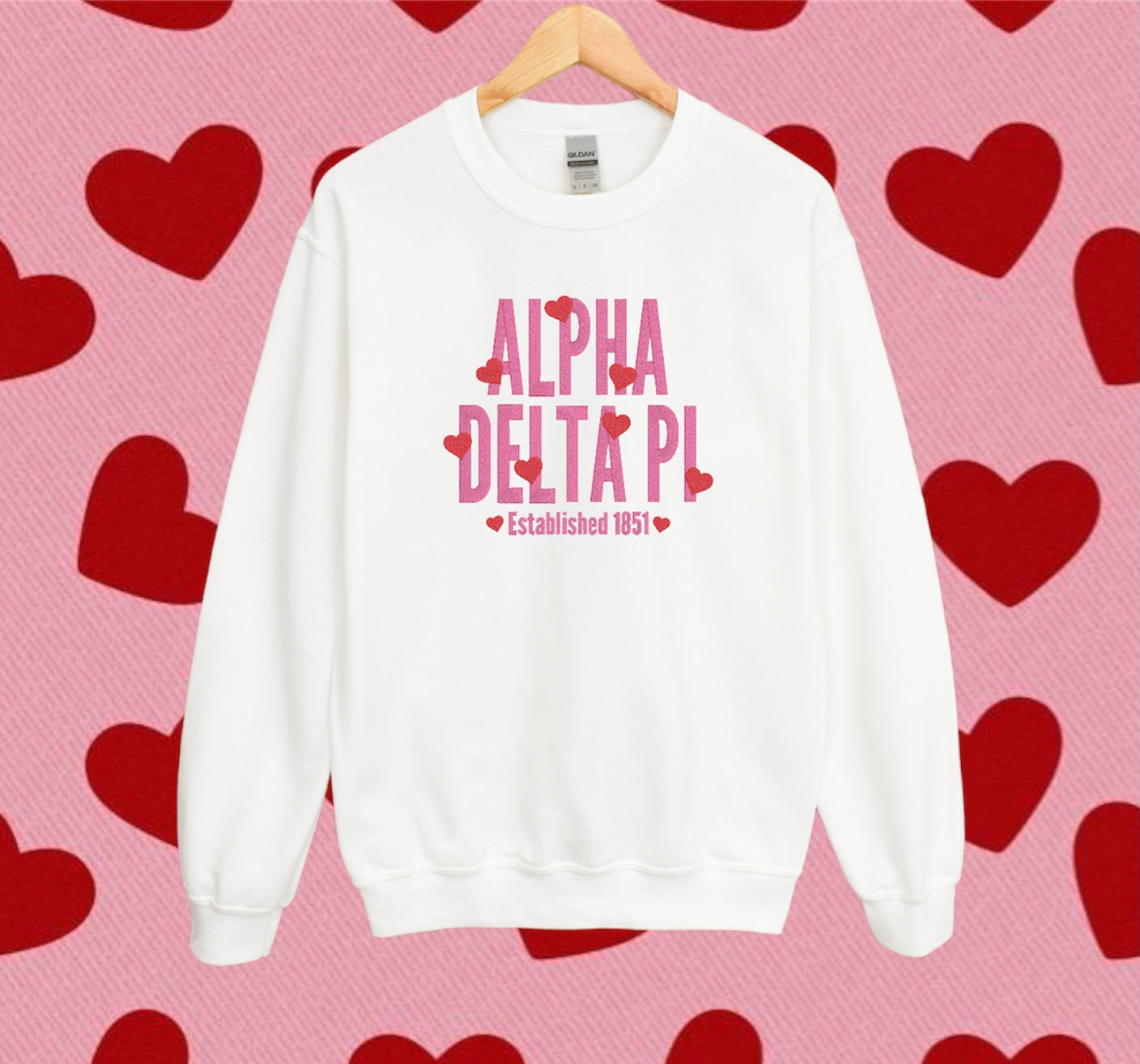 Heart Name Sorority Crewneck Sweatshirt