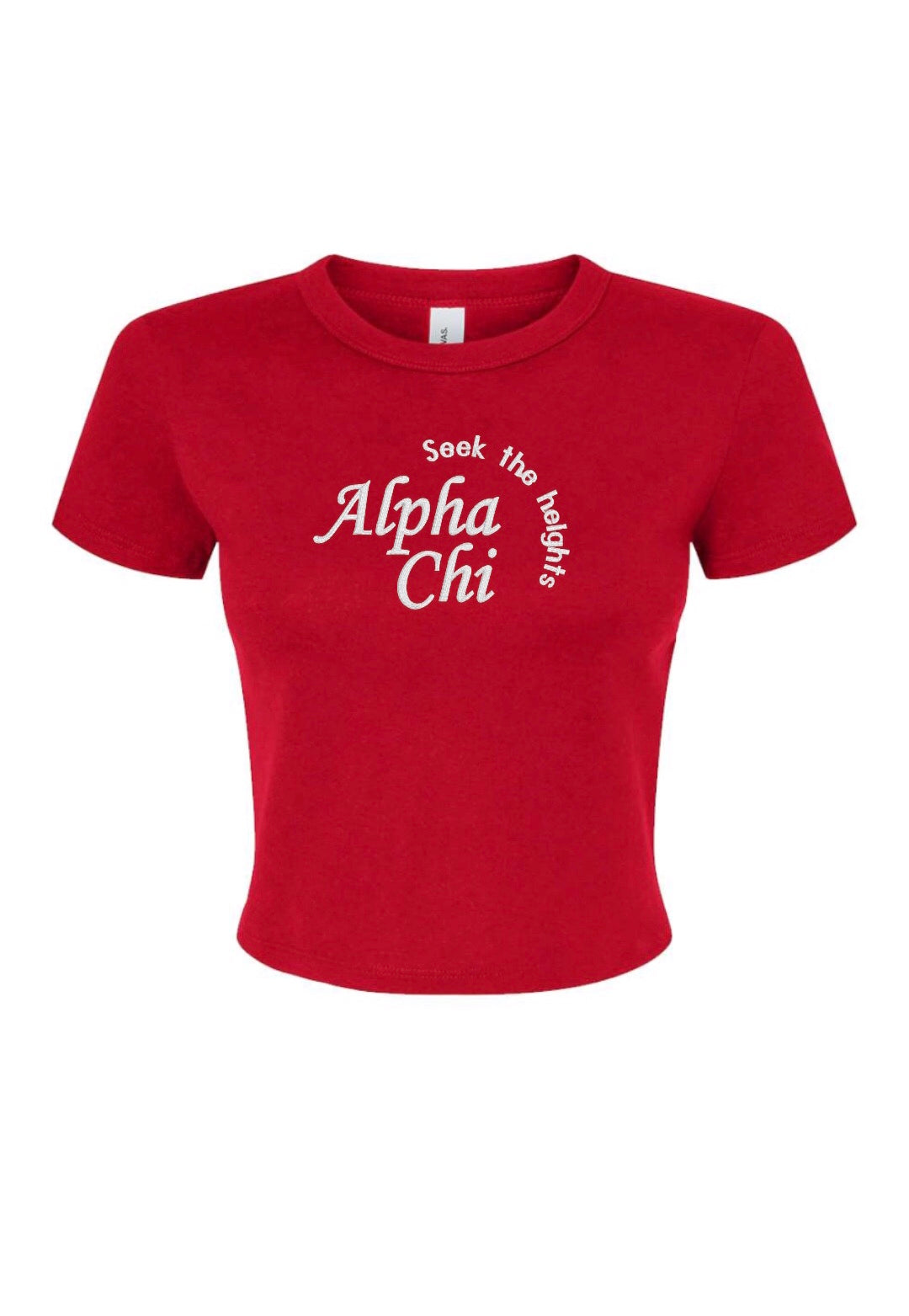 Embroidered Sorority Motto Crop Top