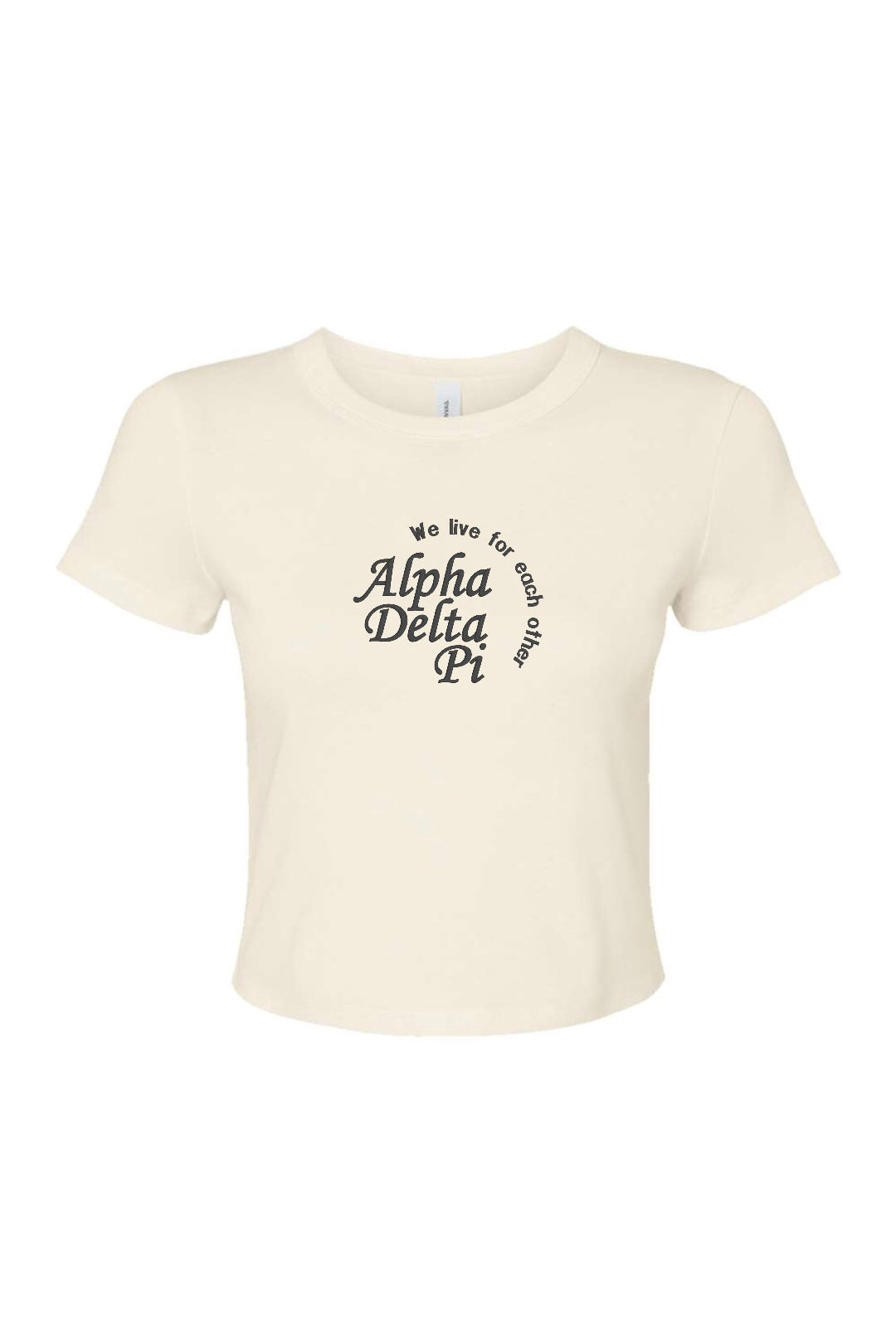 Embroidered Sorority Motto Crop Top