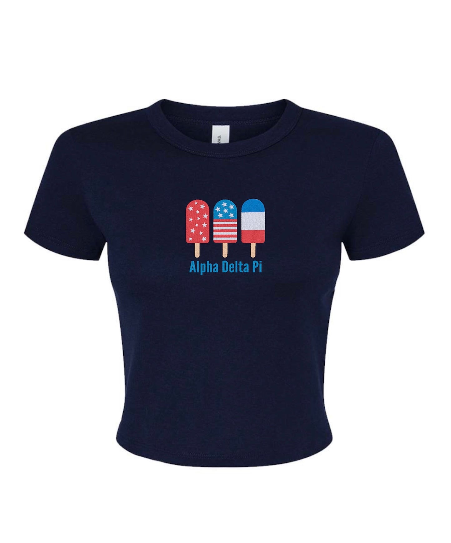 Embroidered Sorority Popsicle Crop Top