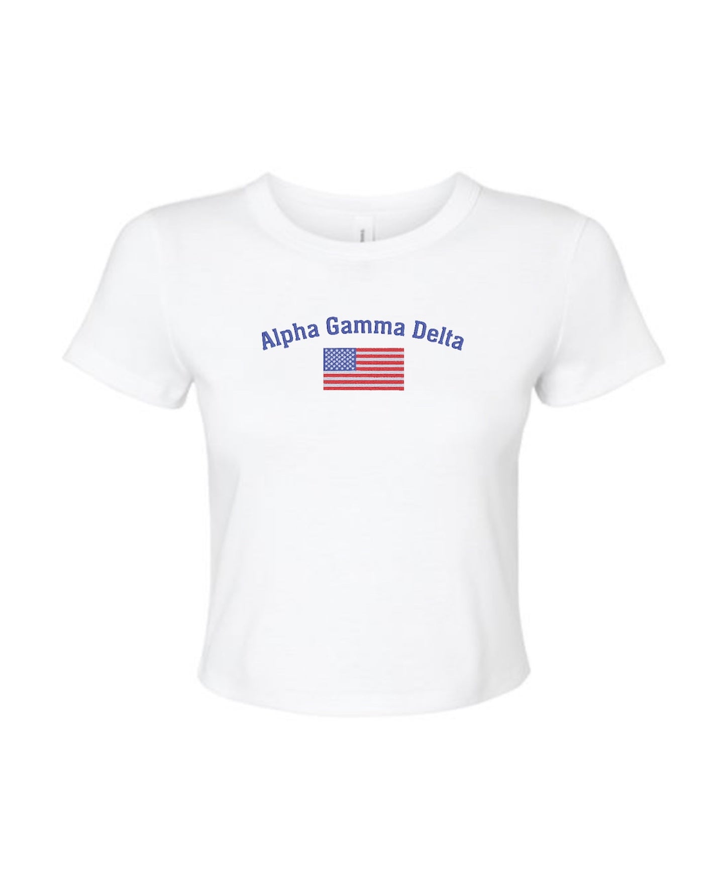 Embroidered Sorority Flag Crop Top