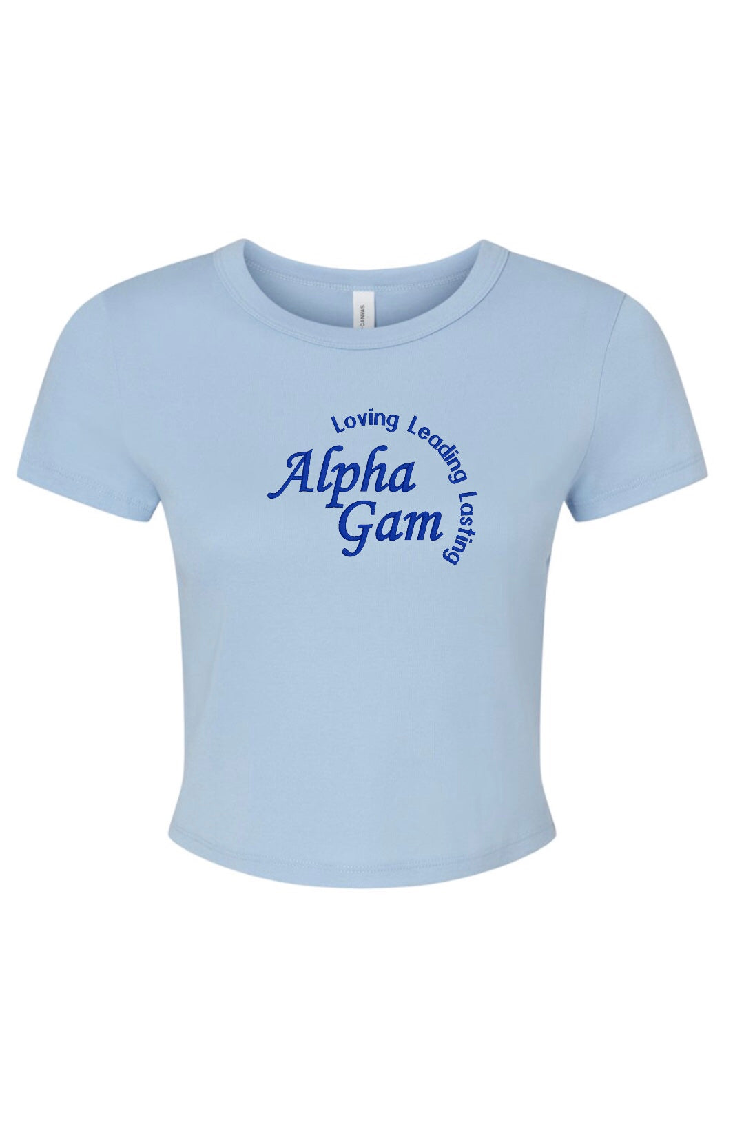 Embroidered Sorority Motto Crop Top