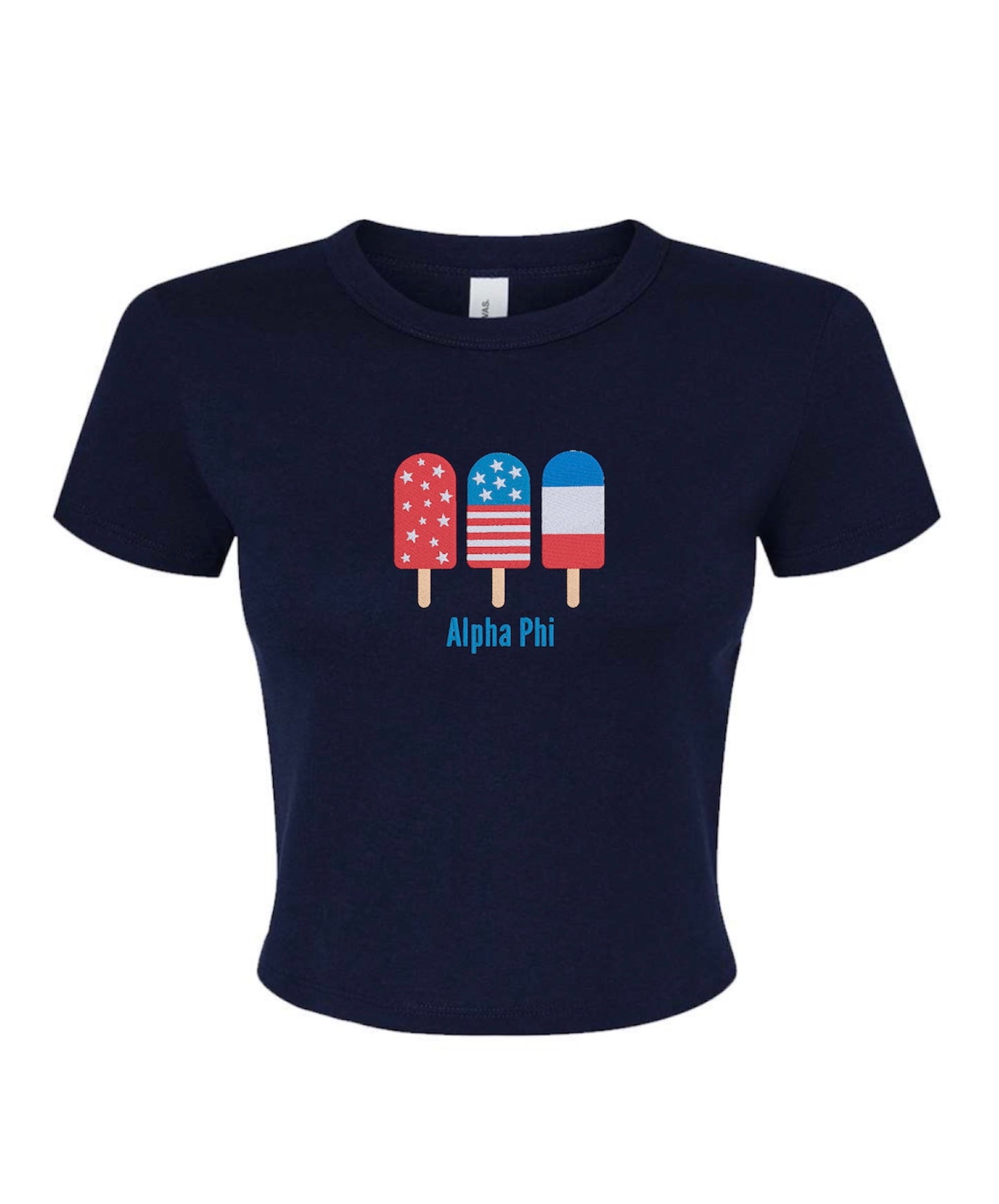 Embroidered Sorority Popsicle Crop Top