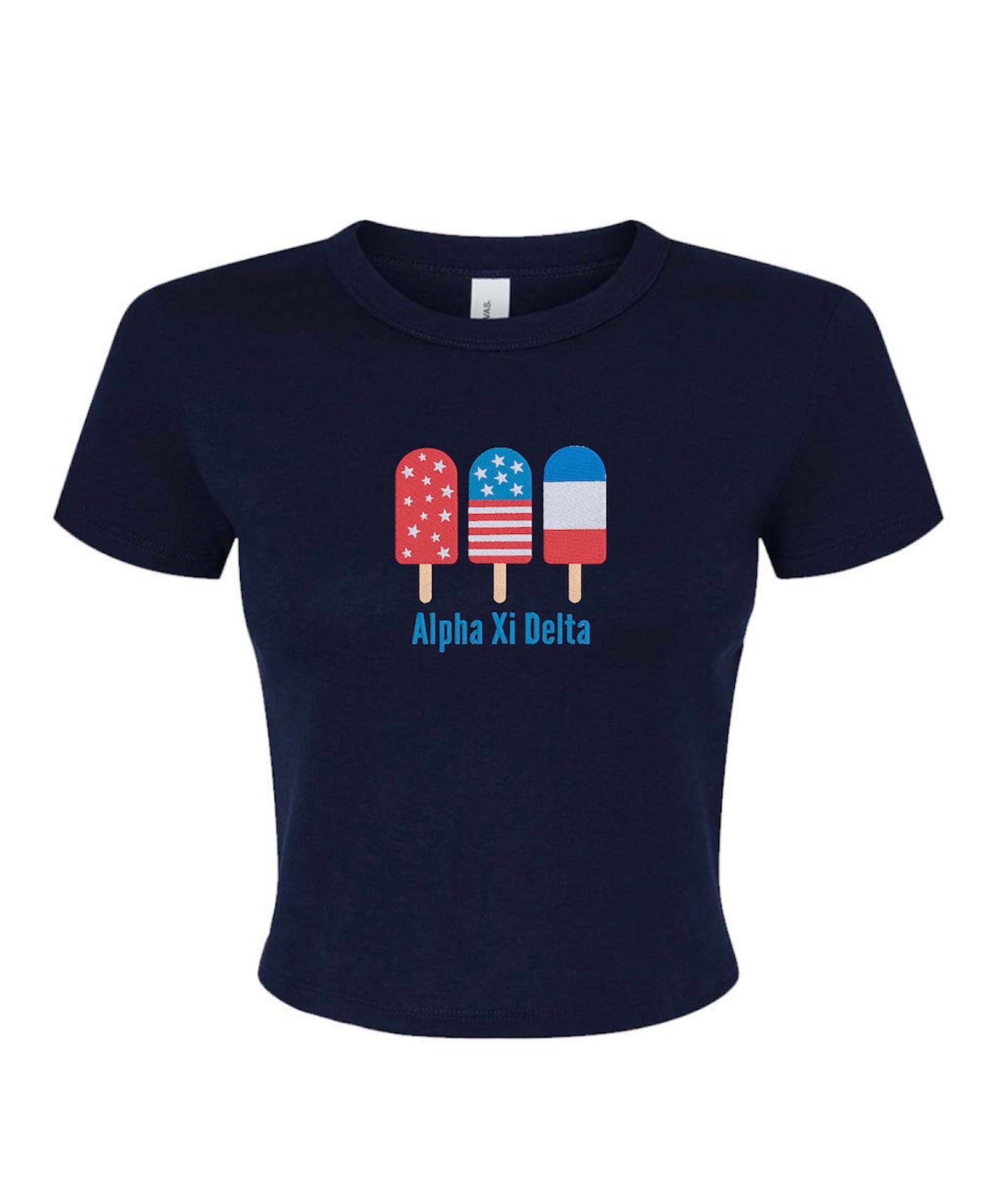 Embroidered Sorority Popsicle Crop Top
