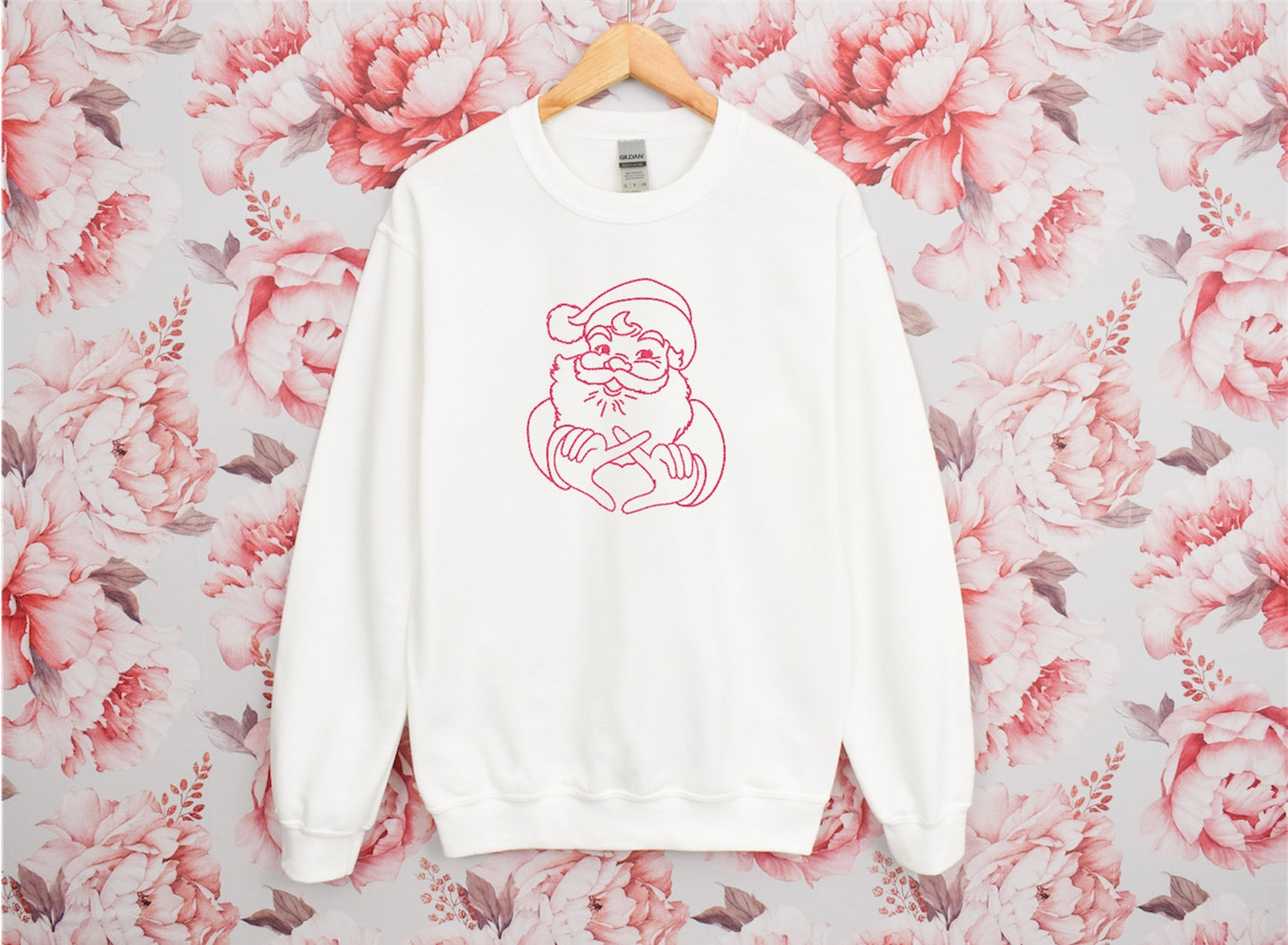 Sorority Santa Hand Sign Crewneck Sweatshirt