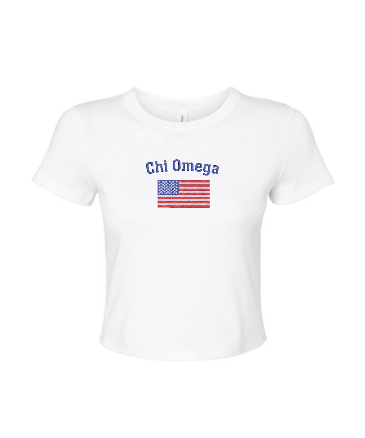 Embroidered Sorority Flag Crop Top