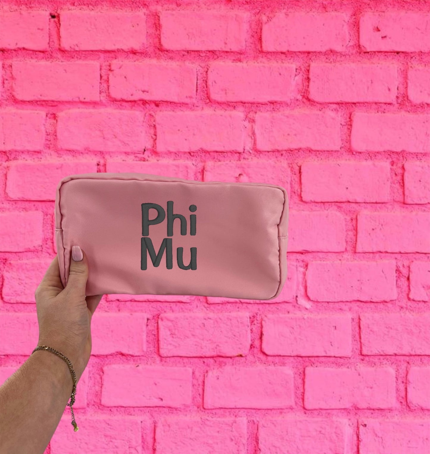 Embroidered Sorority Cosmetic Bag
