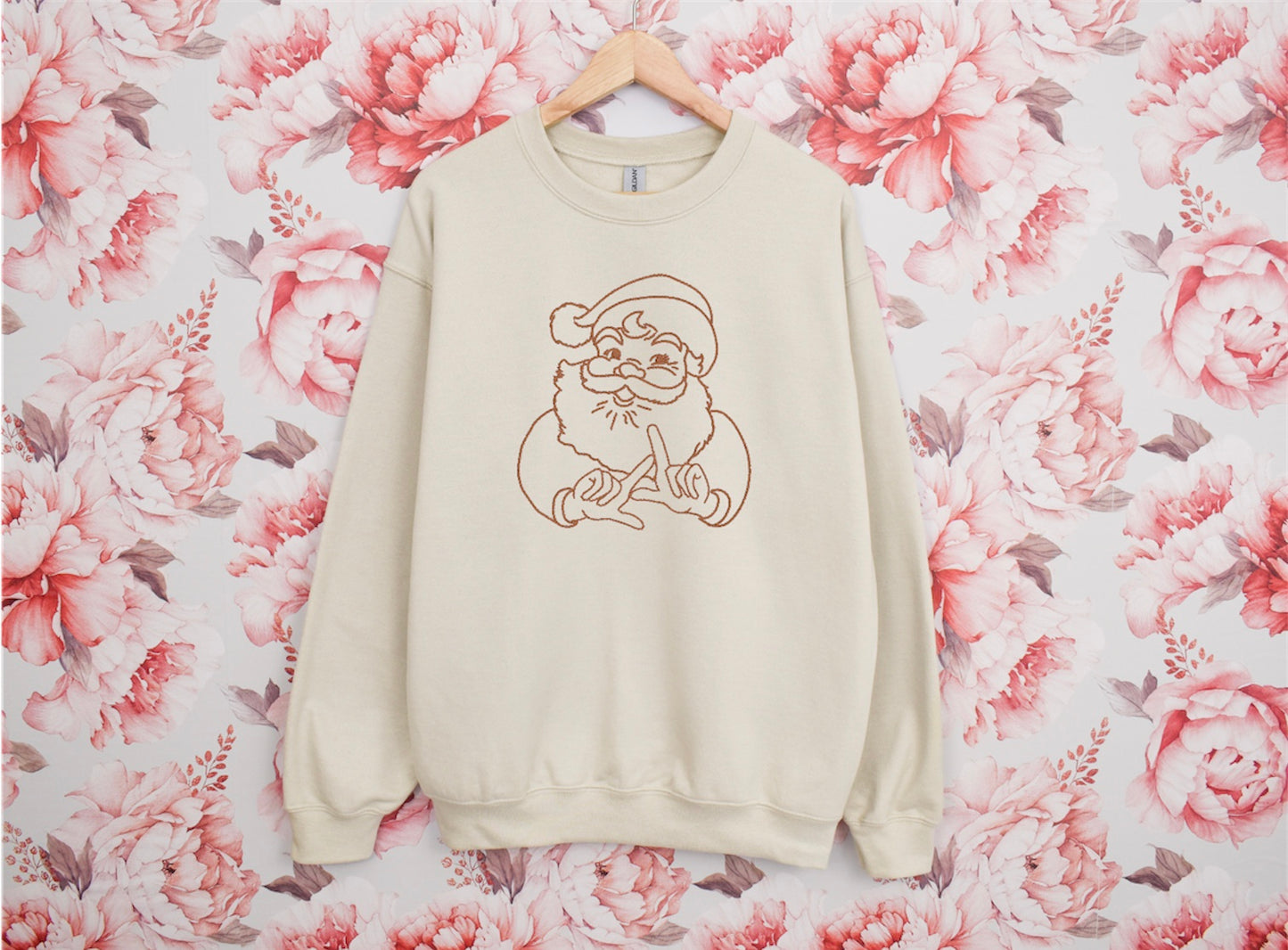 Sorority Santa Hand Sign Crewneck Sweatshirt