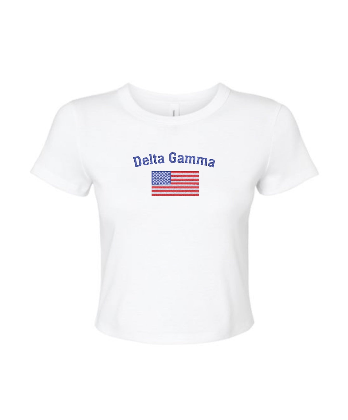 Embroidered Sorority Flag Crop Top