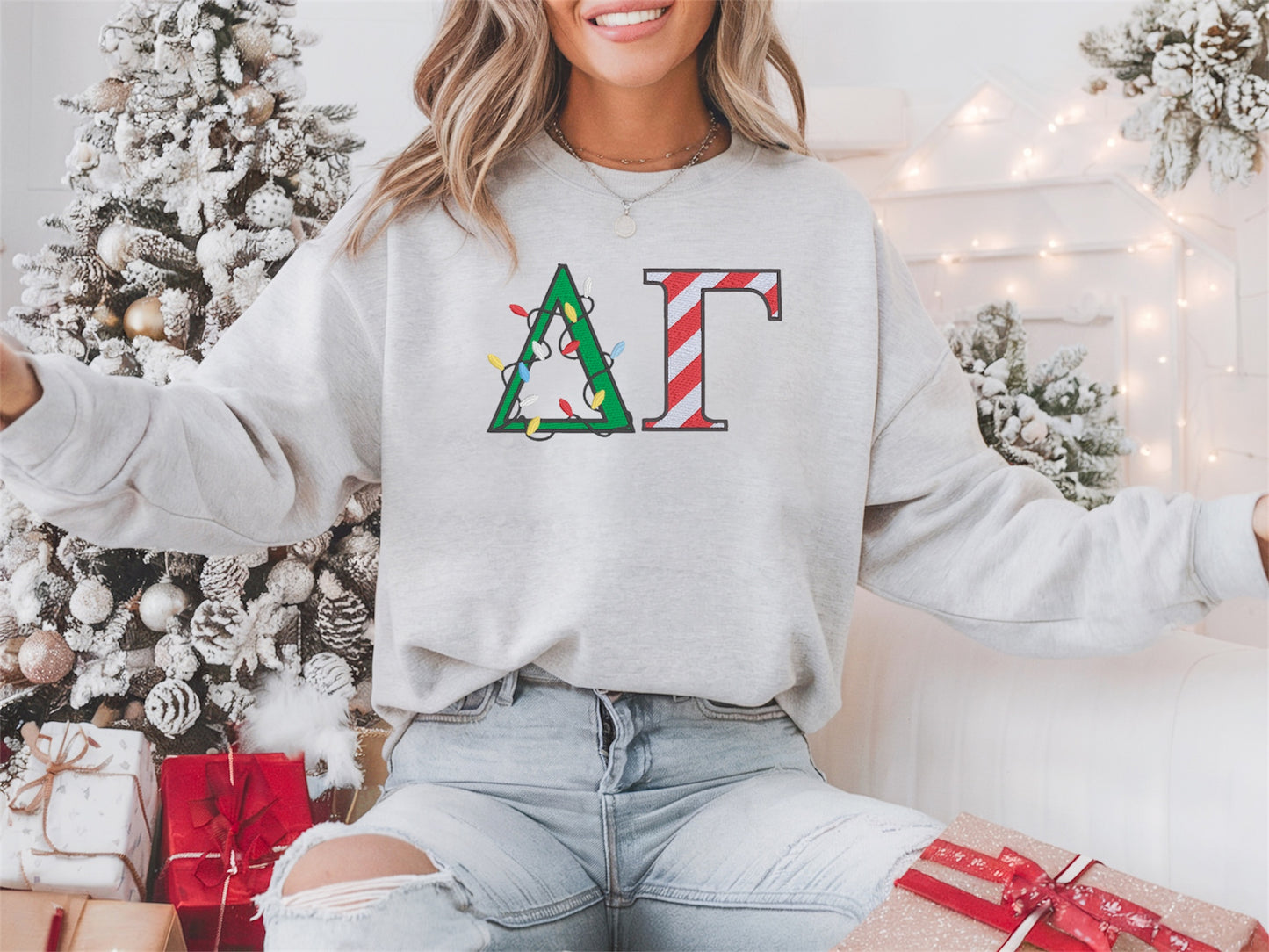 Christmas Letters Sorority Crewneck Sweatshirt