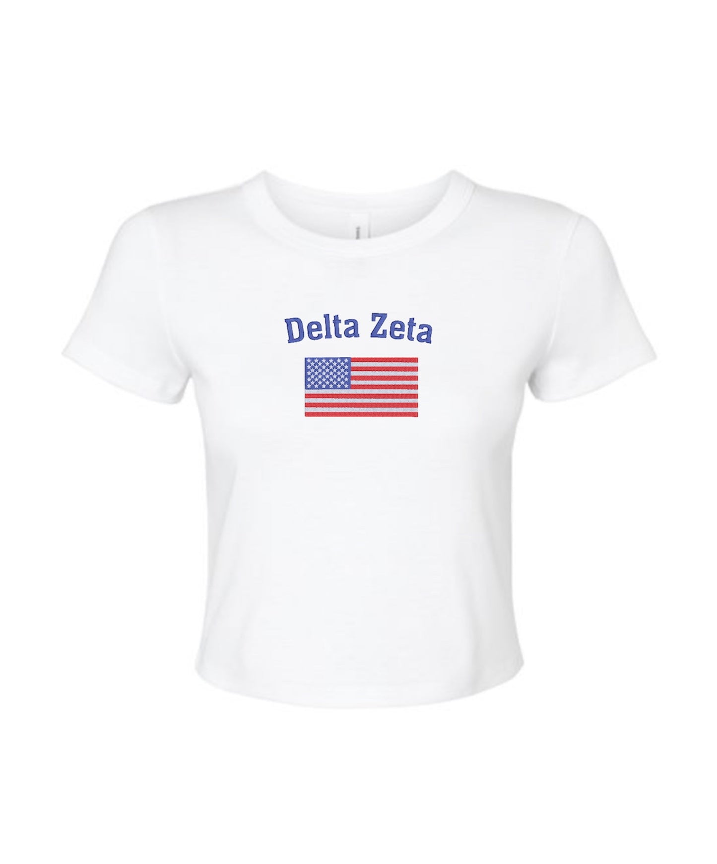 Embroidered Sorority Flag Crop Top