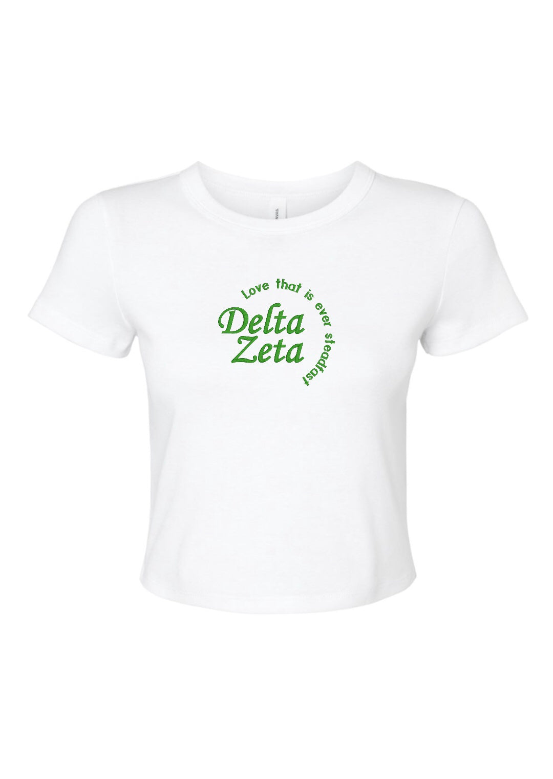 Embroidered Sorority Motto Crop Top