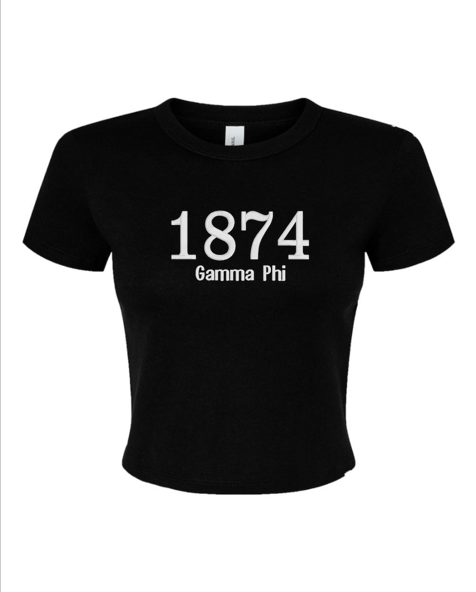 Embroidered Sorority Year Crop Top