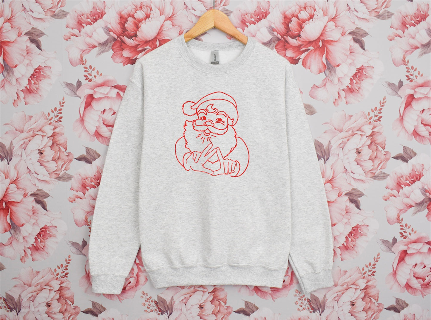 Sorority Santa Hand Sign Crewneck Sweatshirt