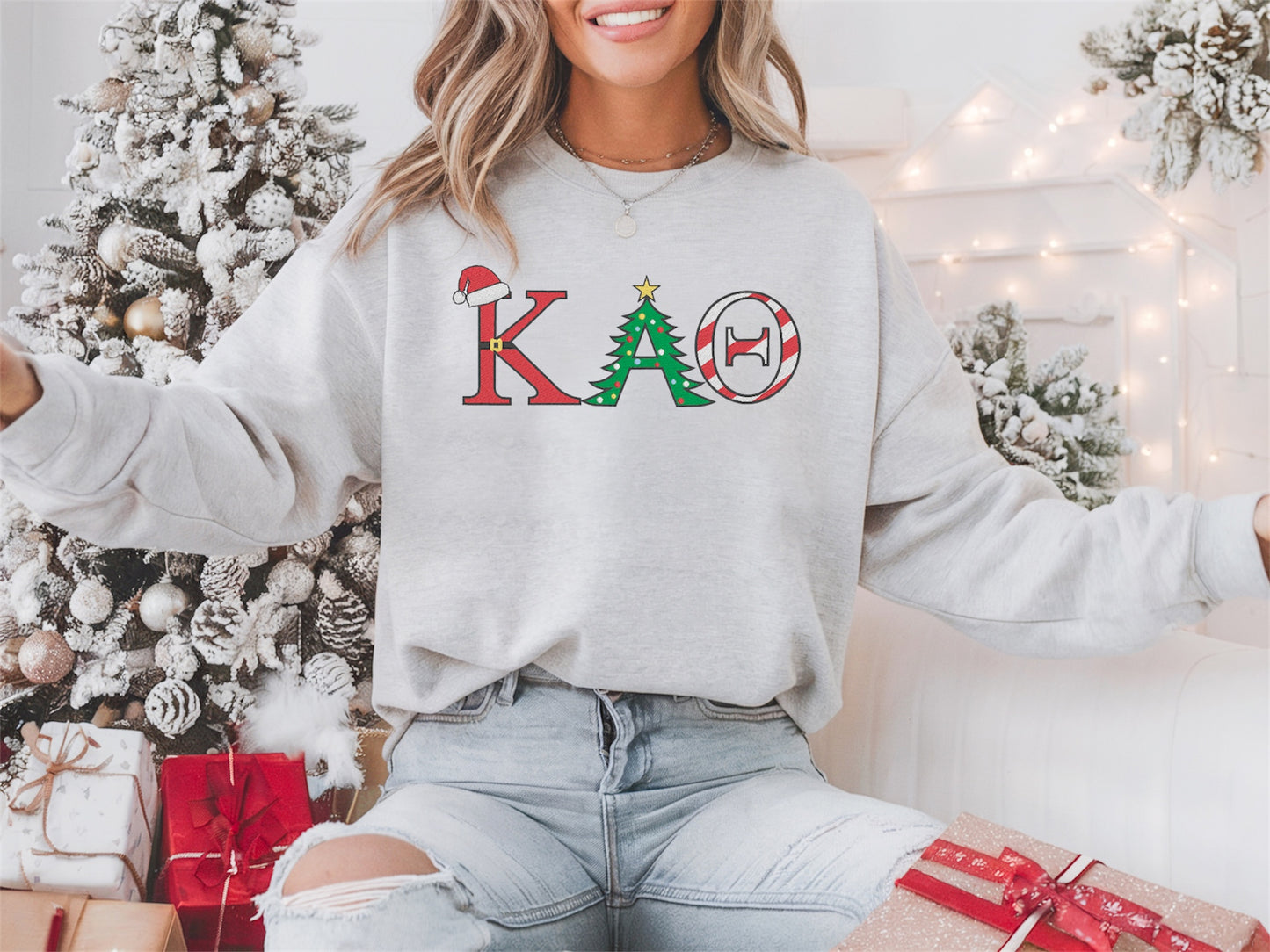 Christmas Letters Sorority Crewneck Sweatshirt