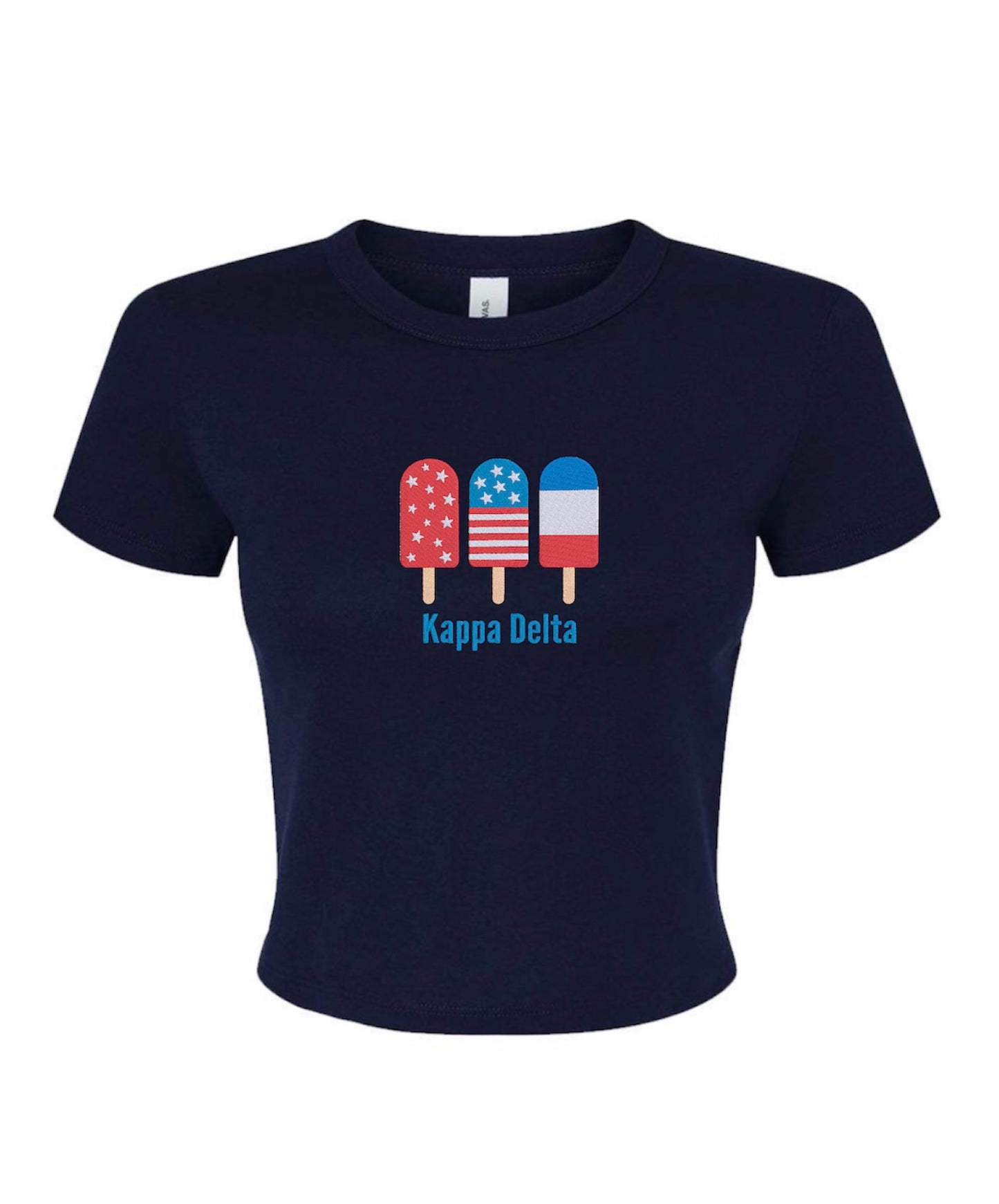 Embroidered Sorority Popsicle Crop Top