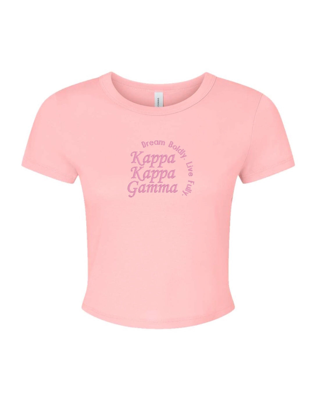 Embroidered Sorority Motto Crop Top