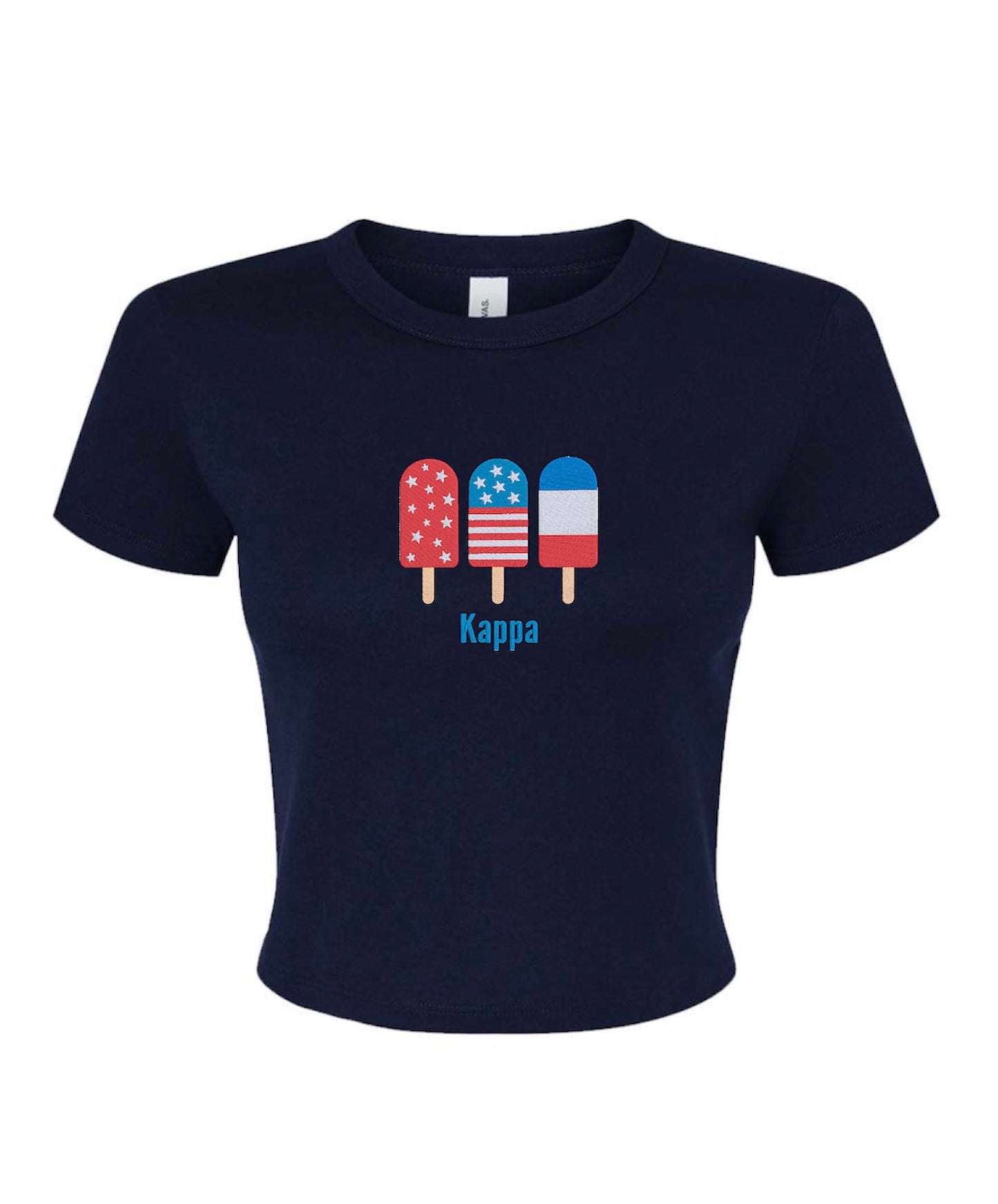 Embroidered Sorority Popsicle Crop Top
