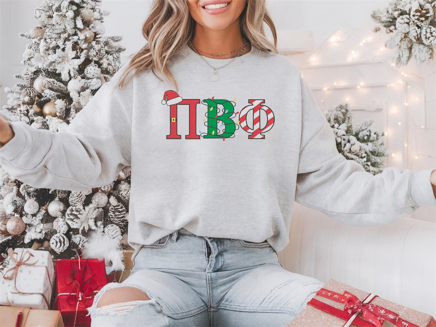 Christmas Letters Sorority Crewneck Sweatshirt