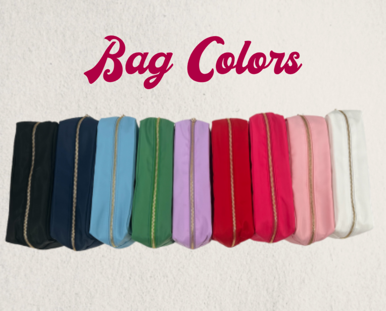 Embroidered Shadow Block Cosmetic Bag