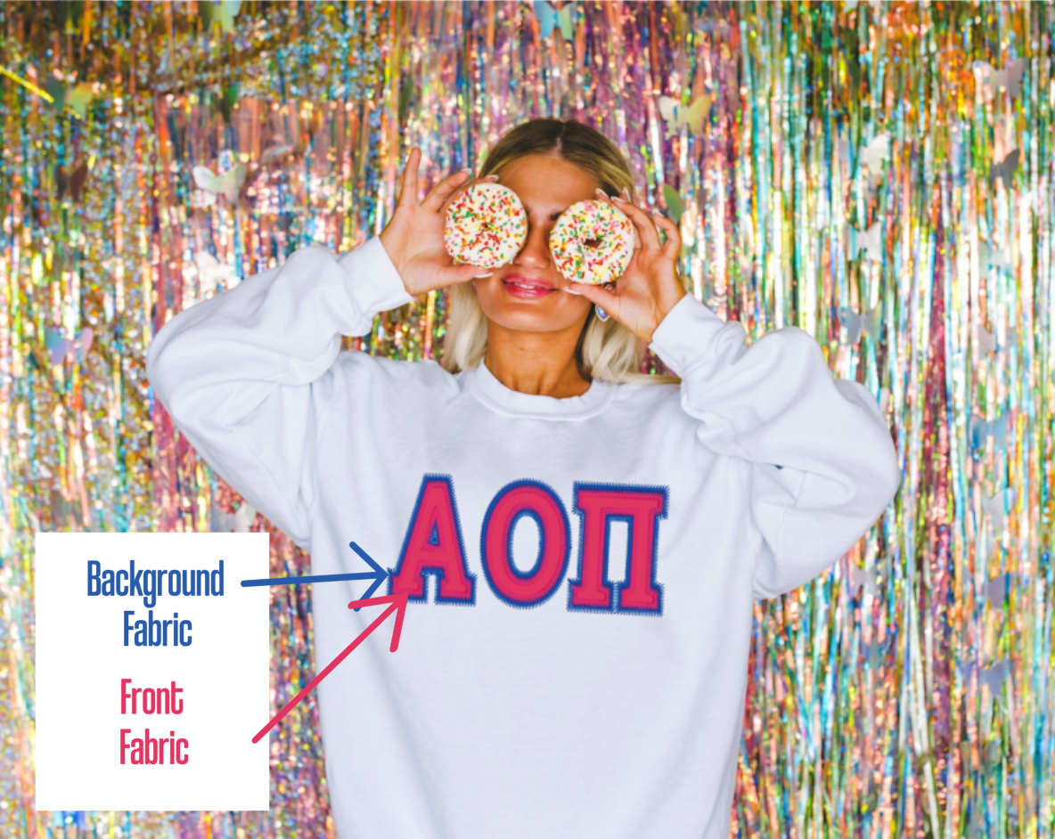 Sorority Applique Greek Letter Sweatshirt