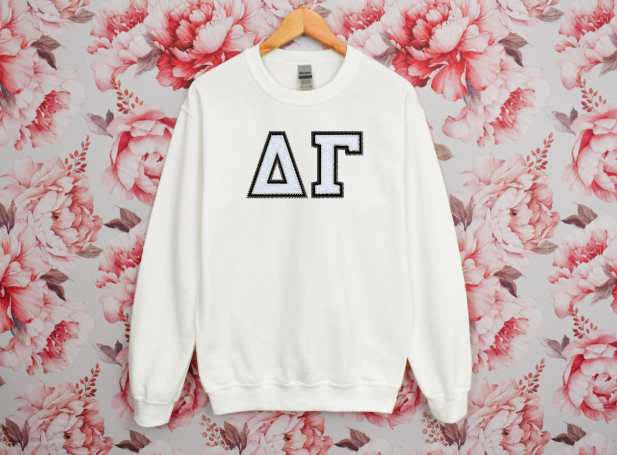 Sorority Applique Greek Letter Sweatshirt