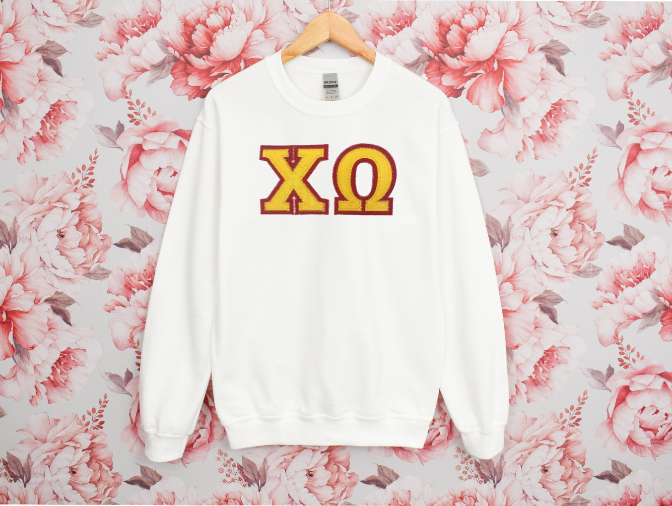 Sorority Applique Greek Letter Sweatshirt