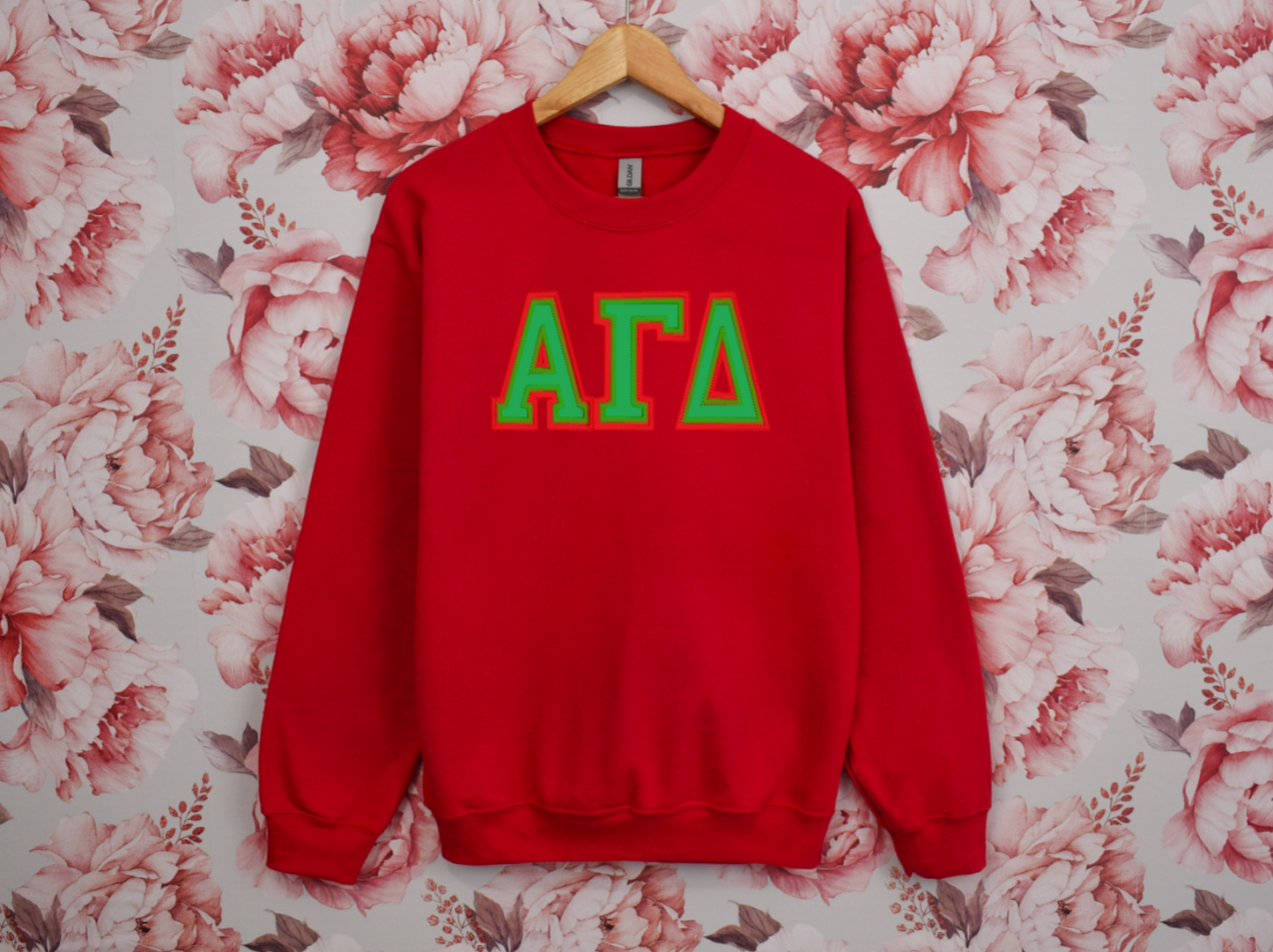 Sorority Applique Greek Letter Sweatshirt