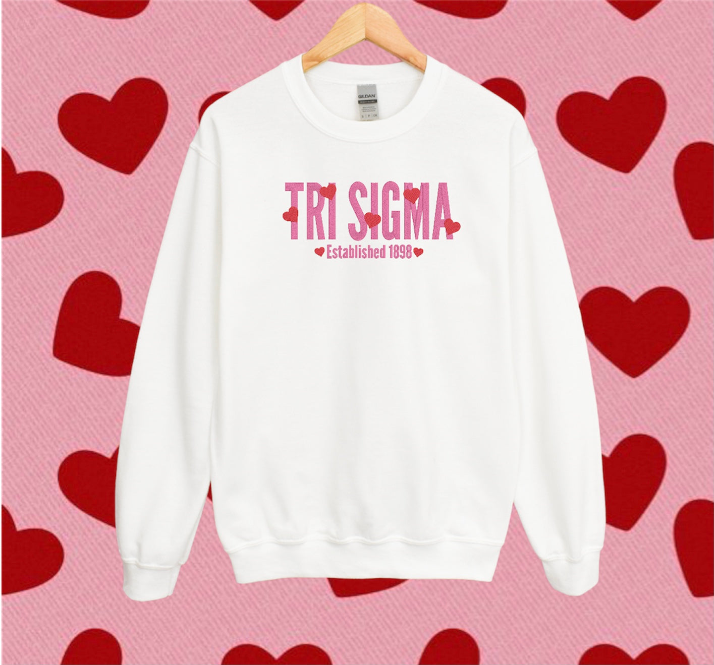 Heart Name Sorority Crewneck Sweatshirt