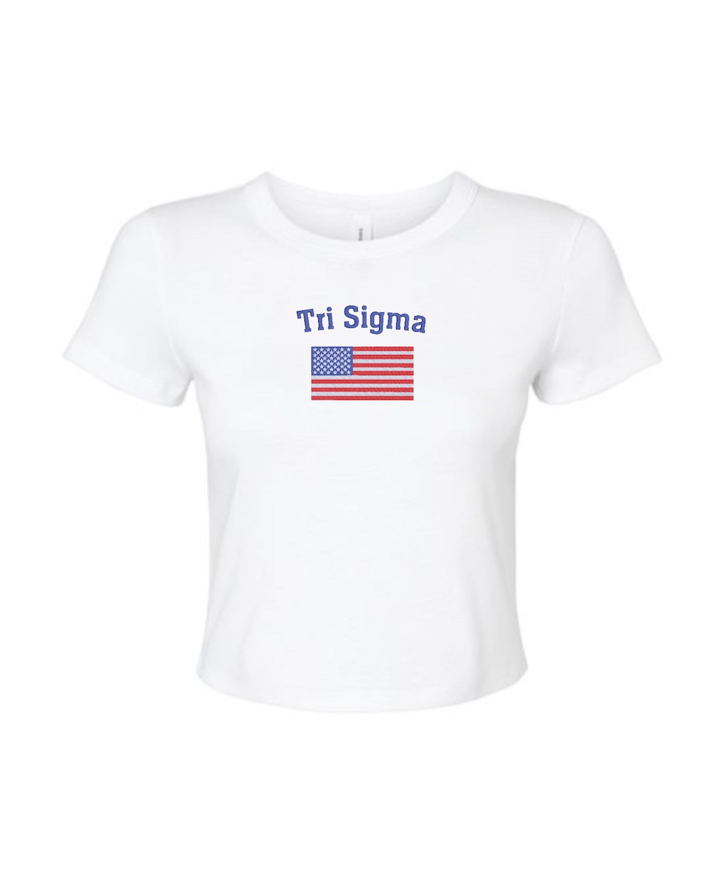 Embroidered Sorority Flag Crop Top