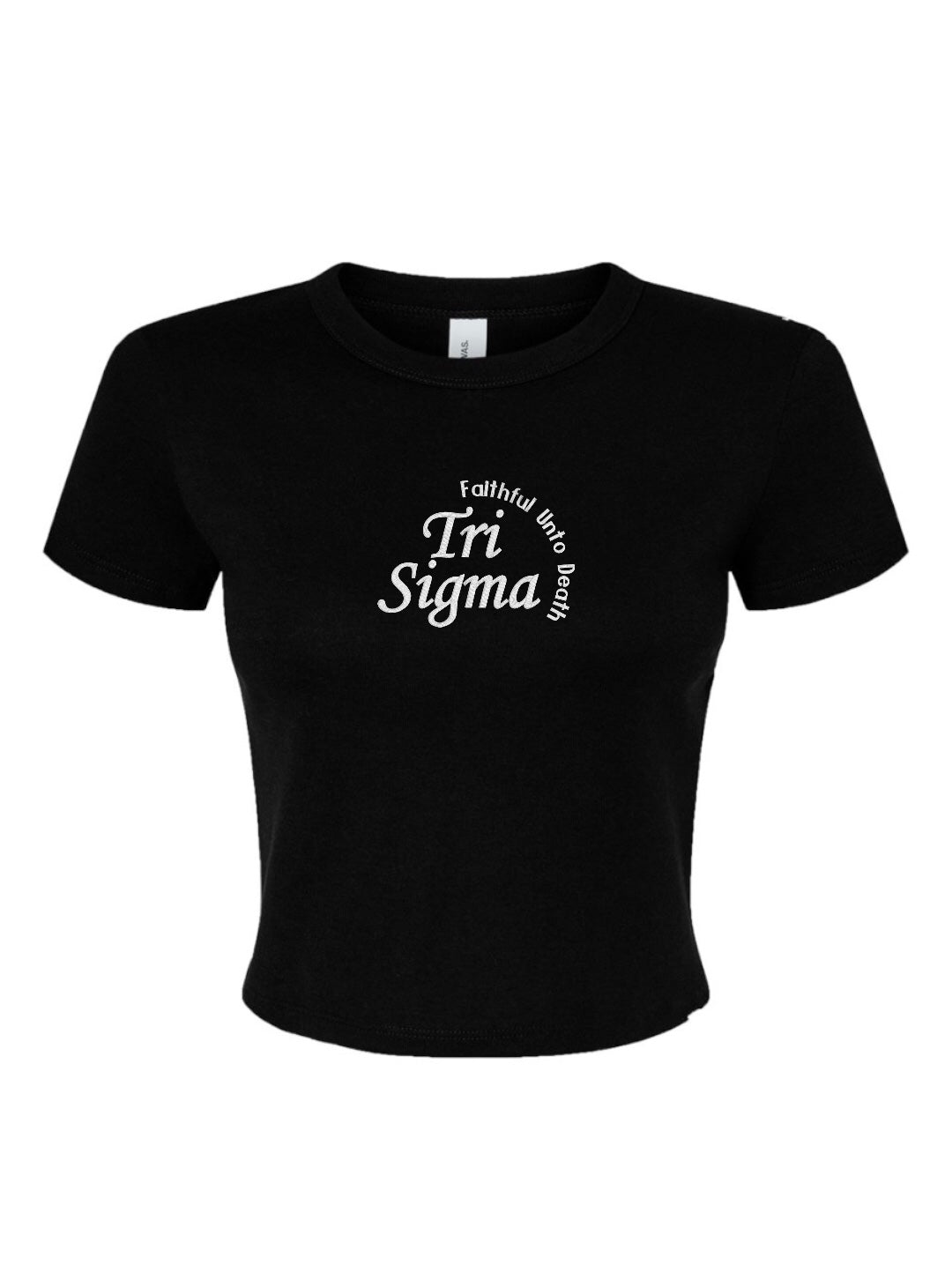 Embroidered Sorority Motto Crop Top
