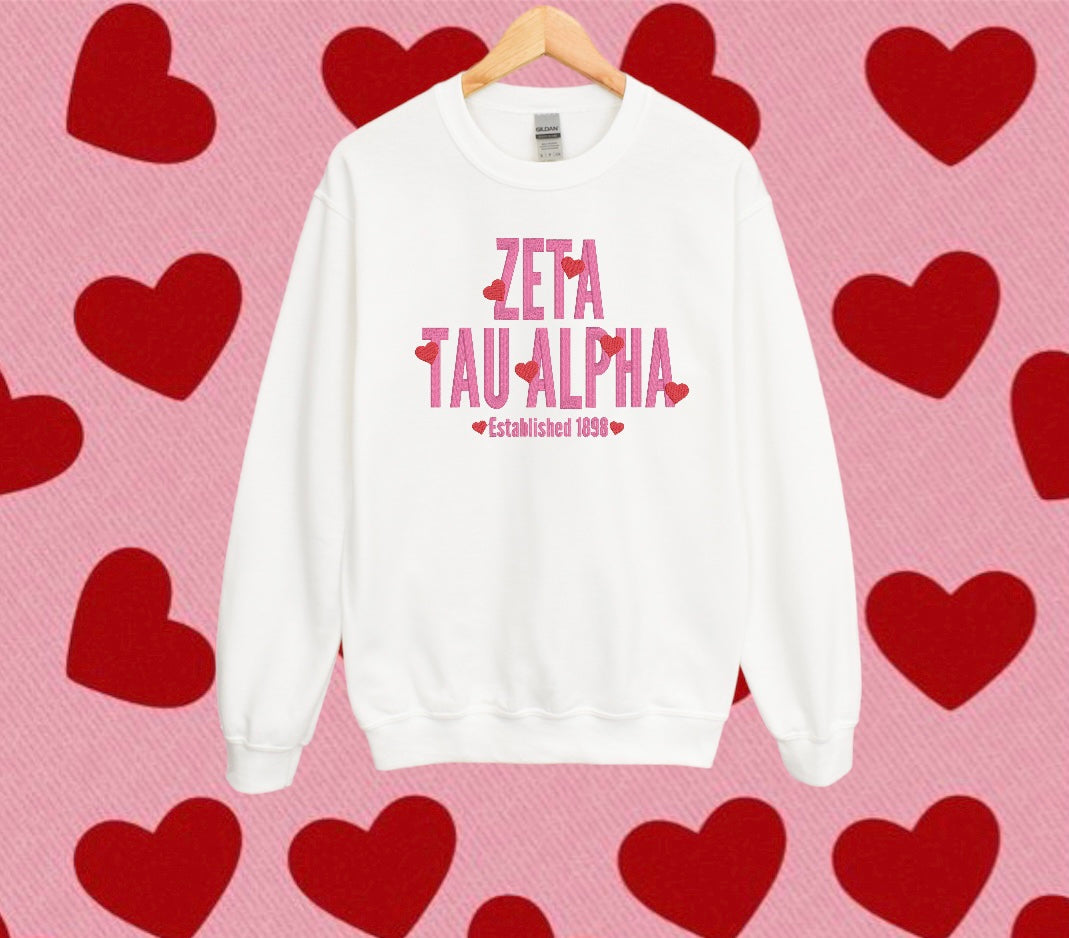 Heart Name Sorority Crewneck Sweatshirt