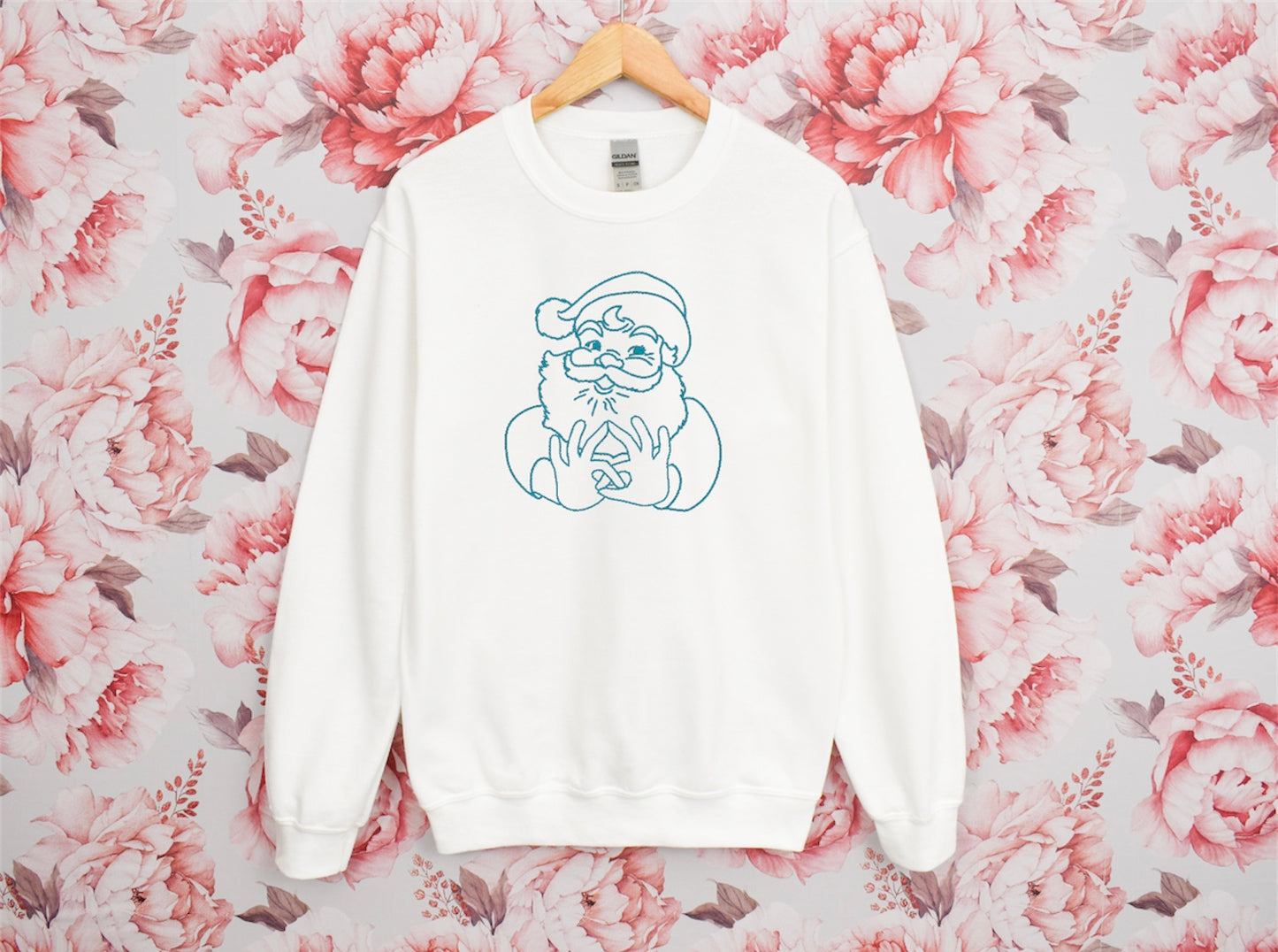 Sorority Santa Hand Sign Crewneck Sweatshirt