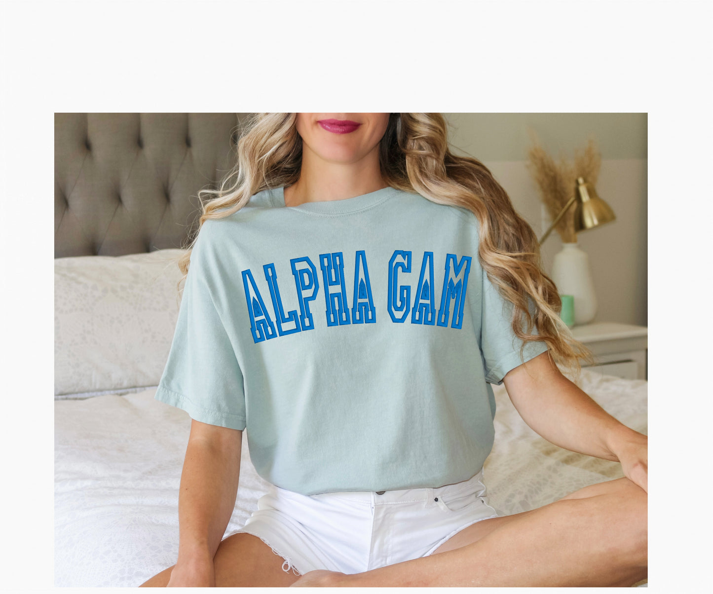 Sorority Varsity Chapter Shirt / Custom Color Greek Embroidered Comfort Colors T Shirt