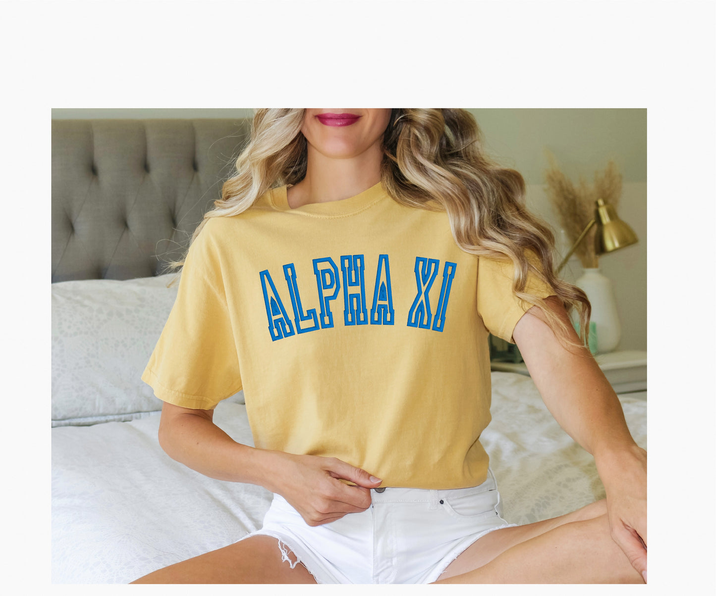 Sorority Varsity Chapter Shirt / Custom Color Greek Embroidered Comfort Colors T Shirt