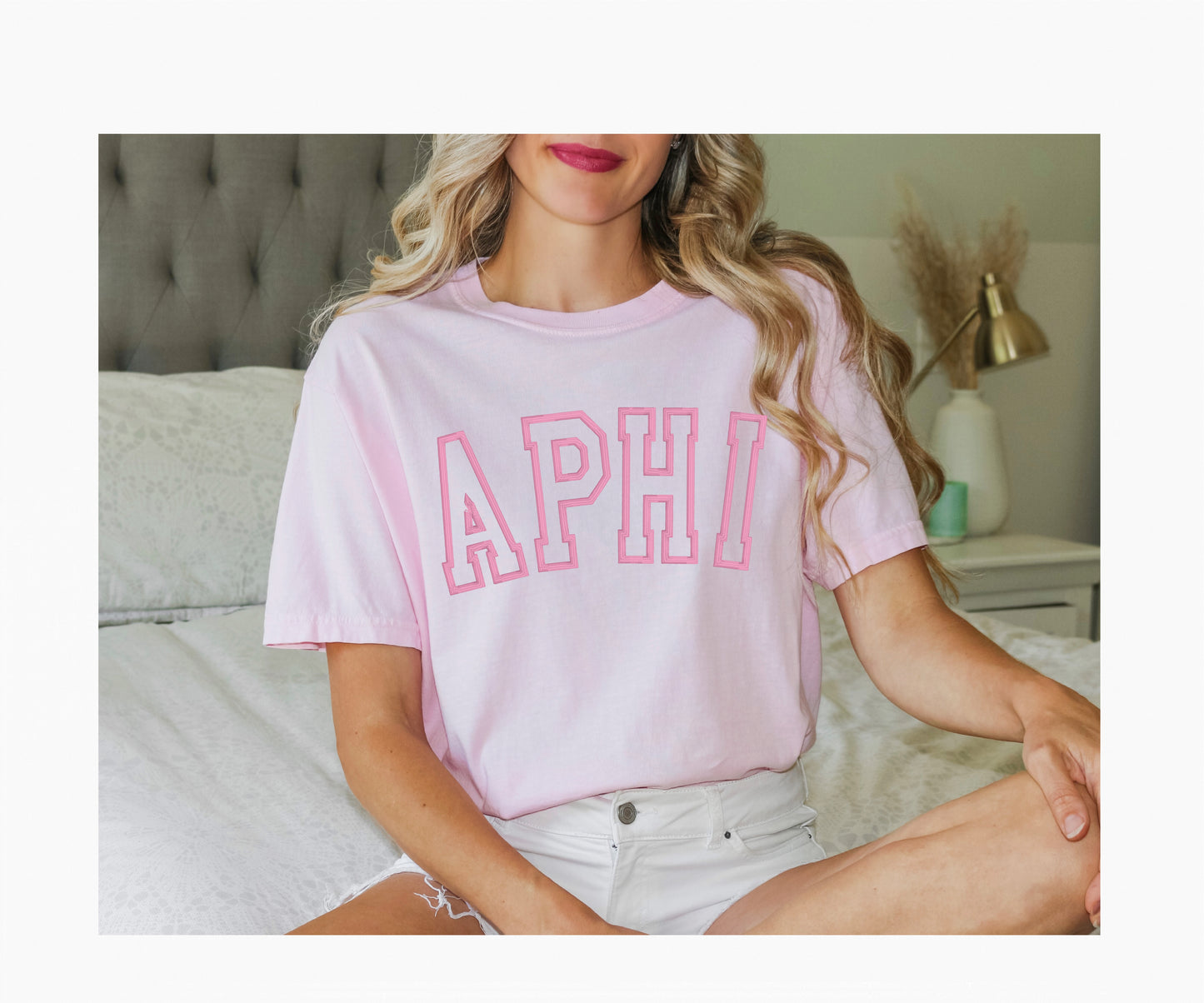 Sorority Varsity Chapter Shirt / Custom Color Greek Embroidered Comfort Colors T Shirt