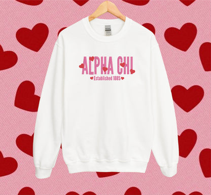 Heart Name Sorority Crewneck Sweatshirt