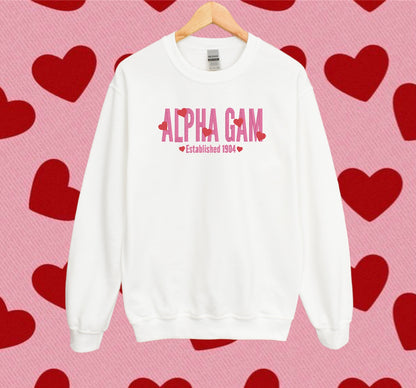 Heart Name Sorority Crewneck Sweatshirt