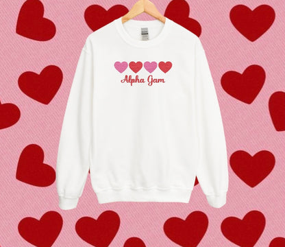 Four Hearts Sorority Crewneck Sweatshirt