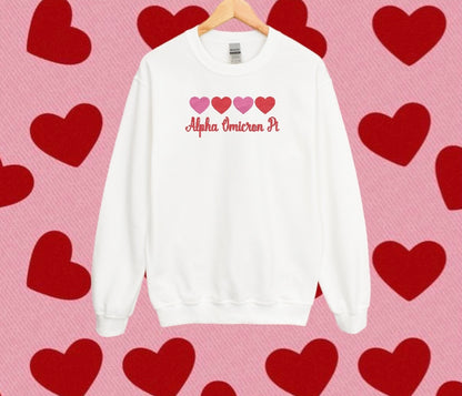 Four Hearts Sorority Crewneck Sweatshirt