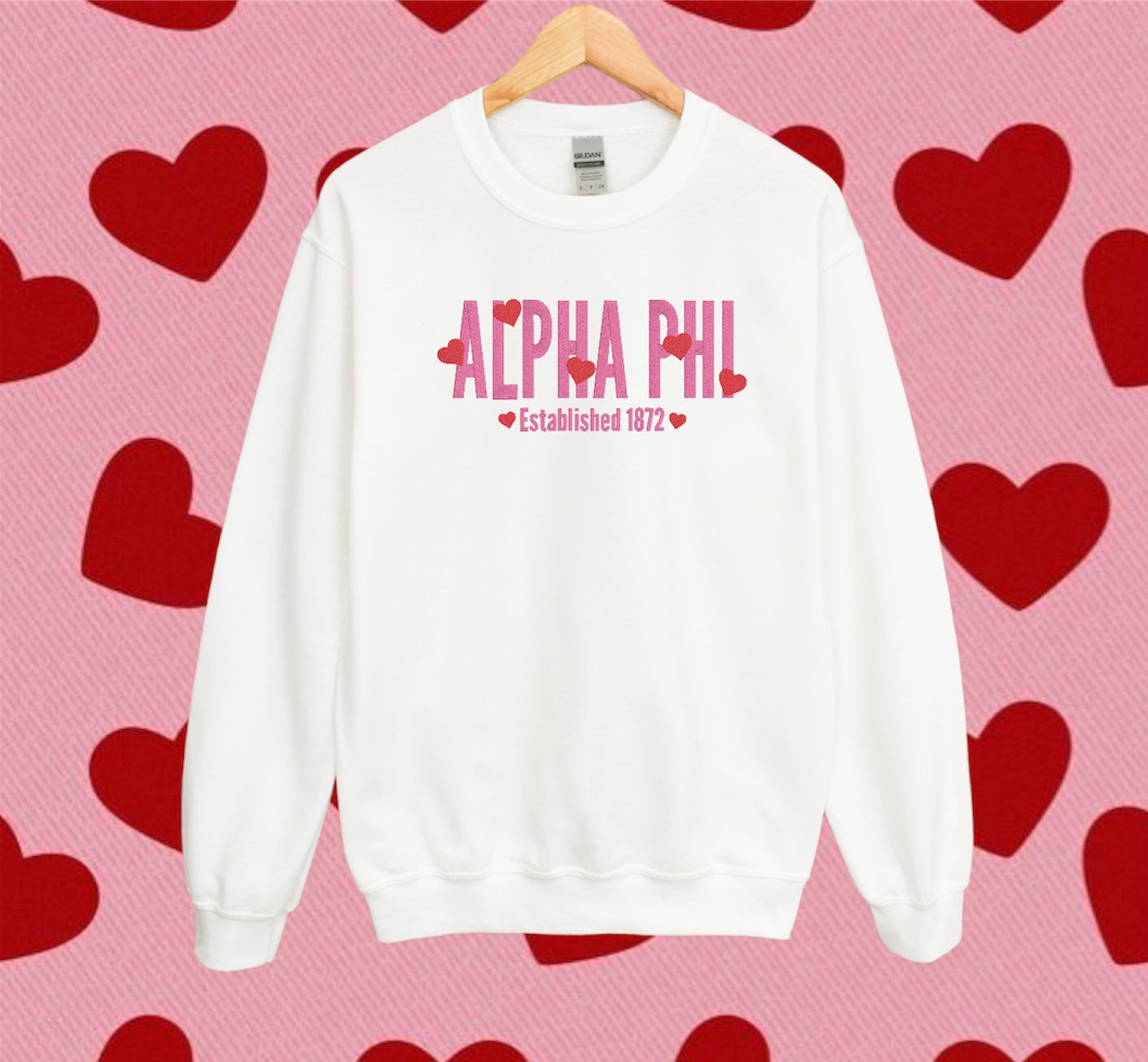 Heart Name Sorority Crewneck Sweatshirt