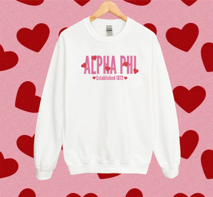 Heart Name Sorority Crewneck Sweatshirt
