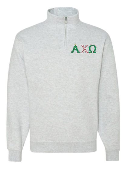 Christmas Letter Christmas Sorority Quarter Zip Fleece Jacket