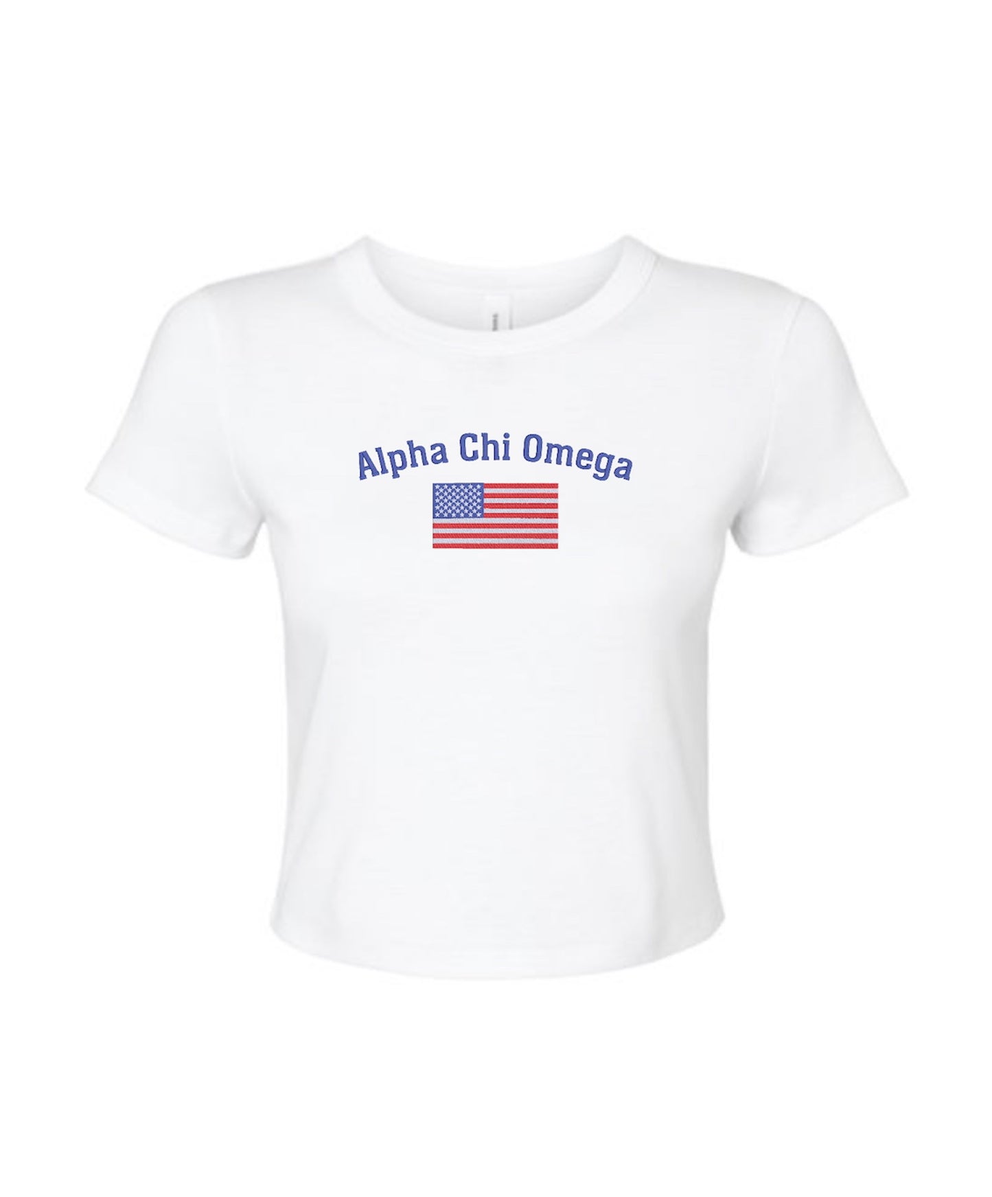 Embroidered Sorority Flag Crop Top