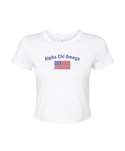 Embroidered Sorority Flag Crop Top