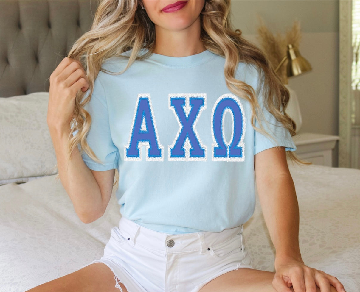 Sorority Applique Greek Letter Shirt