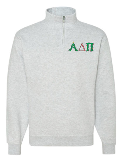 Christmas Letter Christmas Sorority Quarter Zip Fleece Jacket