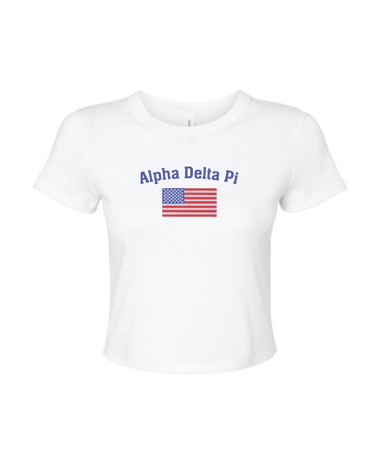 Embroidered Sorority Flag Crop Top
