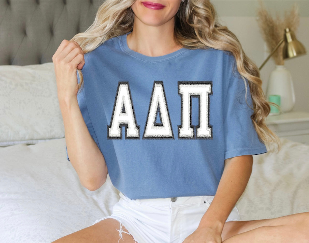 Sorority Applique Greek Letter Shirt